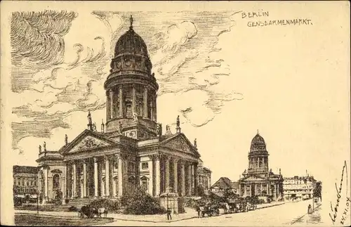 Künstler Ak Berlin Mitte, Gendarmenmarkt