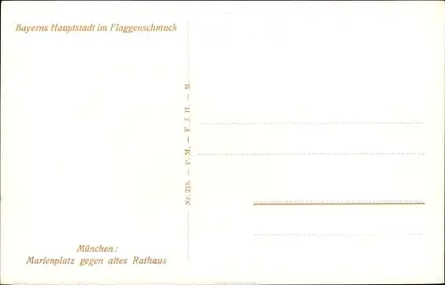 Ak München, Marienplatz, Altes Rathaus, Flaggenschmuck
