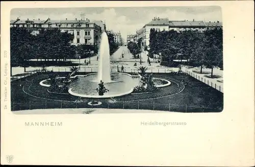 Ak Mannheim in Baden, Heidelberger Straße, Springbrunnen