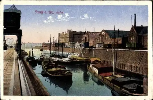 Ak Neuss am Rhein, Hafen