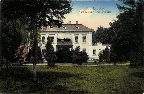 Ak Bad Lausick in Sachsen, Kurhaus, Parkanlagen