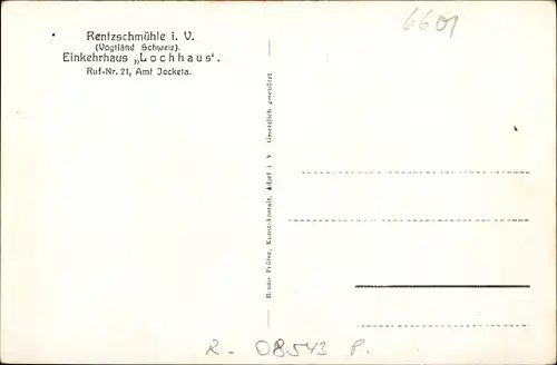 Ak Rentzschmühle Pöhl Vogtland, Einkehrhaus Lochhaus