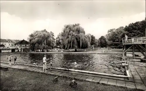Ak Bischofswerda, Schwimmbad, Badegäste