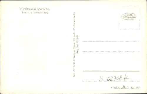 Ak Niedercunnersdorf Kottmar in der Oberlausitz, Gesamtansicht, Löbauer Berg