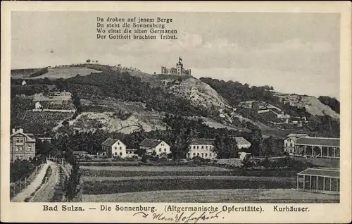 Ak Bad Sulza im Weimarer Land Thüringen, Sonnenburg, Kurhäuser, altgermanische Opferstätte