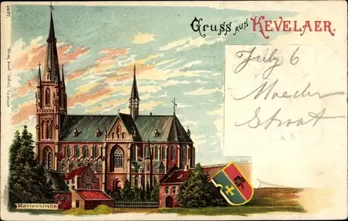 Litho Kevelaer am Niederrhein, Marienkirche, Wappen