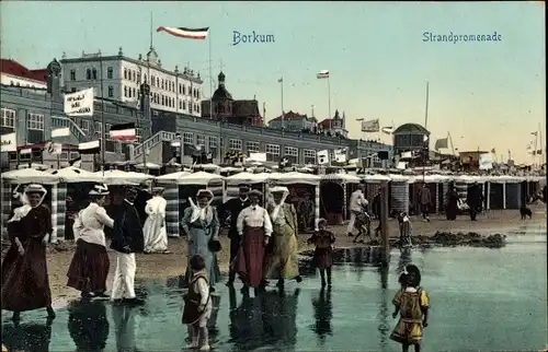 Ak Nordseebad Borkum in Ostfriesland, Strandpromenade