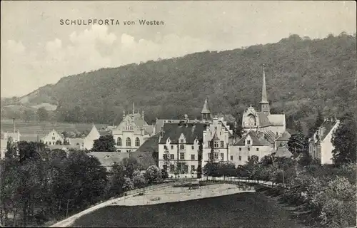 Ak Schulpforta Bad Kösen Naumburg an der Saale, Blick von Westen