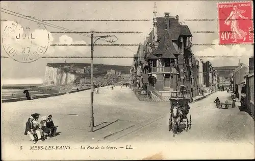 Ak Mers les Bains Somme, Rue de la Gare