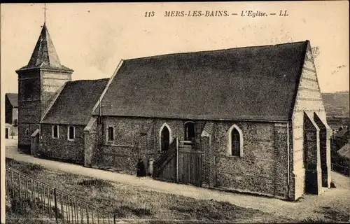 Ak Mers les Bains Somme, Kirche