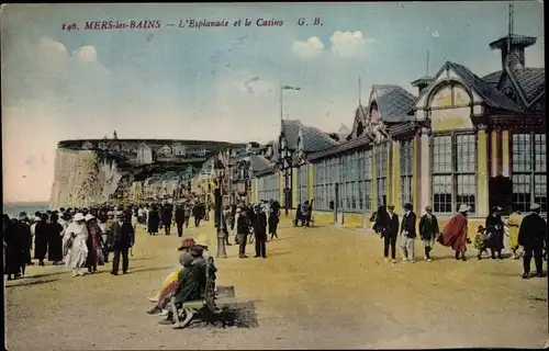 Ak Mers les Bains Somme, Esplanade, Casino