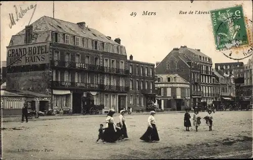 Ak Mers les Bains Somme, Rue de l'Avenir, Grand Hotel