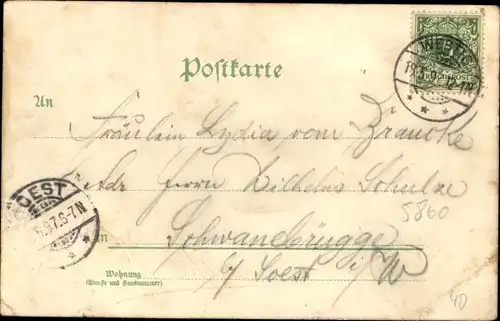 Litho Iserlohn im Märkischen Kreis, Panorama, Kaiser Wilhelm Denkmal