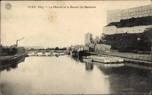 Ak Huy Wallonien Lüttich, La Meuse, Bassin de Natation