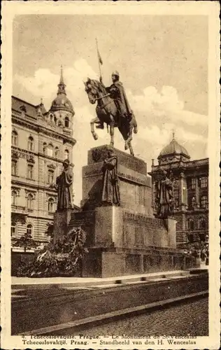 Ak Praha Prag Tschechien, Monument St Venceslas