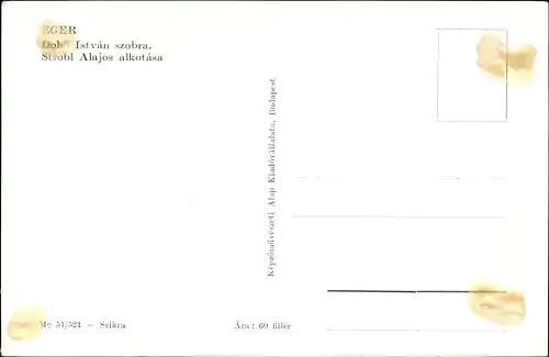 Ak Eger Erlau Ungarn, Dobo Istvan zsobra, Strobl Alajos alkotasa