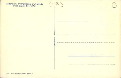 Ak Andermatt Kanton Uri, Oberalpbahn, Straße, Furka