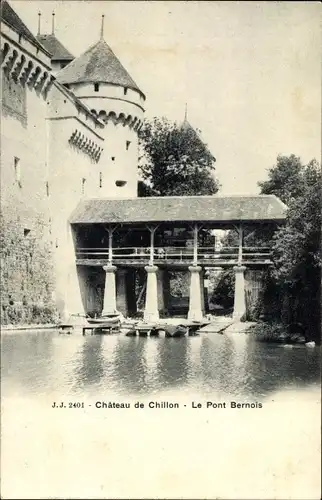 Ak Chillon Montreux Kanton Waadt, Chateau de Chillon, Le Pont Bernois