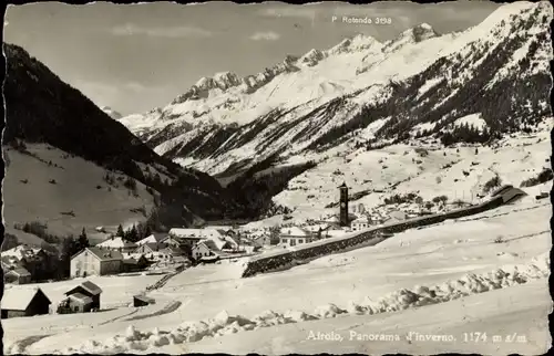 Ak Airolo Kanton Tessin Schweiz, Panorama d'inverno