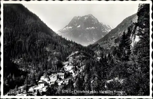 Ak Le Châtelard Kanton Wallis Schweiz, Panorama, Aiguilles Rouges