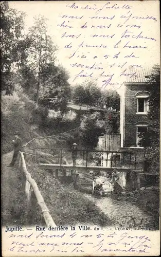 Ak Jupille sur Ourthe Wallonien Luxemburg, Straße hinter der Stadt