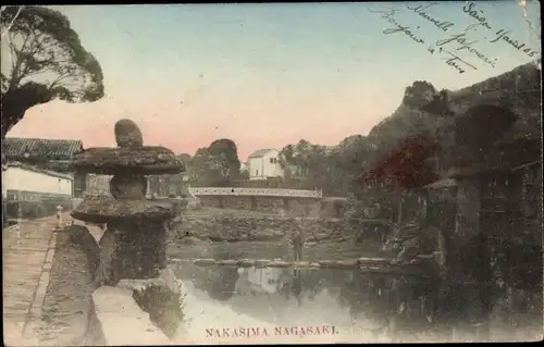 Ak Nagasaki Präf Nagasaki Japan, Nakasima, Landschaft