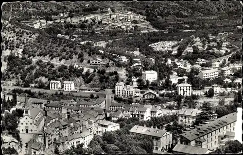 Ak Amelie les Bains Pyrénées Orientales, Vue panoramique sur la ville, le Camping et Palalda