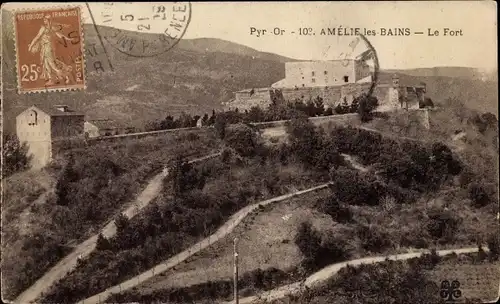 Ak Amelie les Bains Pyrénées Orientales, Le Fort