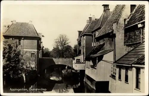 Ak Appingedam Groningen Niederlande, Damsterdiep