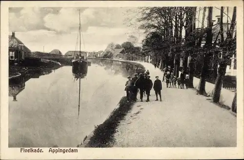 Ak Appingedam Groningen Niederlande, Fivelkade