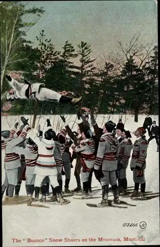 Ak Montreal Québec Kanada, Schneeschuhläufer