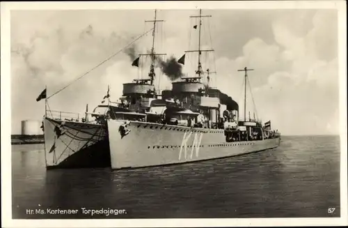 Ak Niederländisches Kriegsschiff, Hr.Ms. Kortenaer, Torpedojager