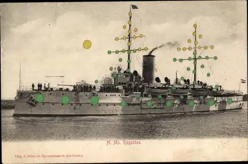 Ak Niederländisches Kriegsschiff, Hr.Ms. Regentes
