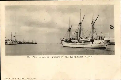 Ak Niederländisches Kriegsschiff, Hr.Ms. Zeehond, Schoner