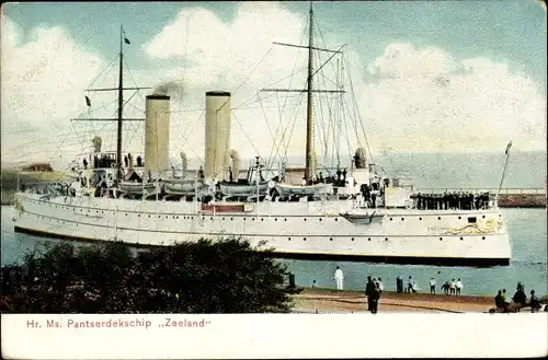 Ak Niederländisches Kriegsschiff, Hr.Ms. Zeeland, Pantserdekschip