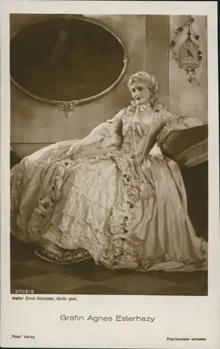 Ak Schauspielerin Gräfin Agnes Esterhazy, Portrait