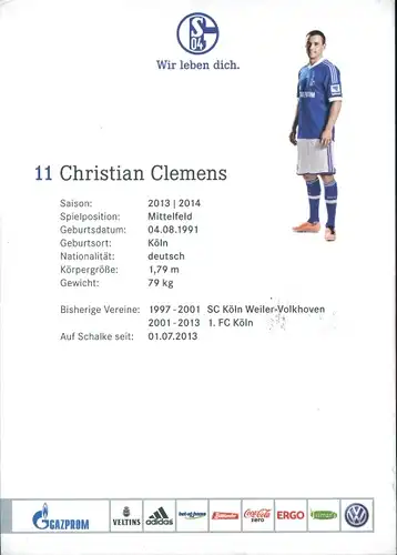 Ak Fußballspieler Christian Clemens, FC Schalke 04, Portrait