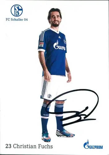Ak Fußballspieler Christian Fuchs, FC Schalke 04, Portrait, Autogramm