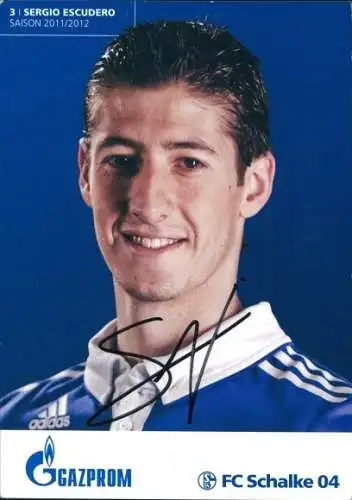 Ak Fußballspieler Sergio Escudero, FC Schalke 04, Portrait, Autogramm