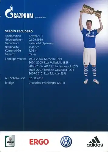 Ak Fußballspieler Sergio Escudero, FC Schalke 04, Portrait, Autogramm