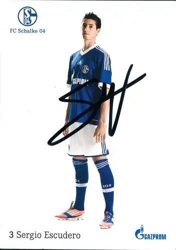 Ak Fußballspieler Sergio Escudero, FC Schalke 04, Portrait, Autogramm