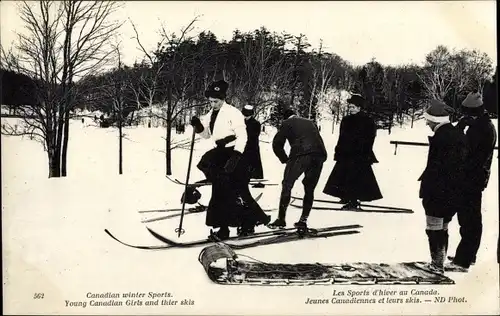 Ak Montreal Québec Kanada, Mont Royal, Winter, Skiläufer, Schlitten