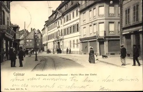 Ak Colmar Haut Rhin, Stadthaus in der Schlüsselstraße, Rathaus