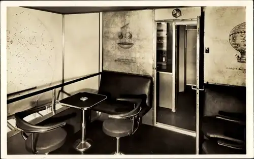 Ak Luftschiff LZ 129 Hindenburg, Rauchsalon, Innenansicht, Zeppelin
