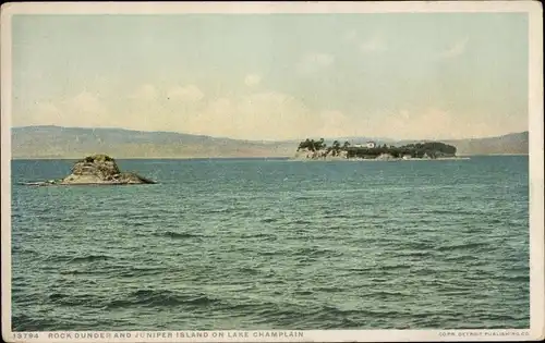 Ak Burlington Vermont Vereinigte Staaten, Lake Champlain, Rock Dunder, Juniper Island