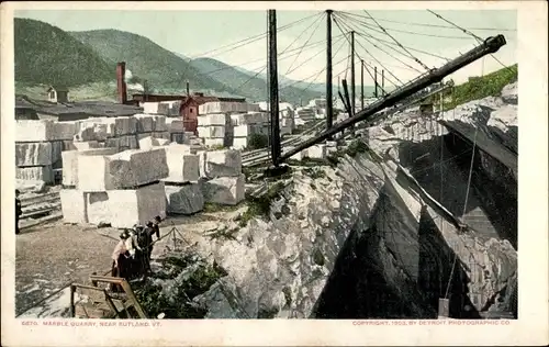 Ak Rutland Vermont USA, Marmorsteinbruch