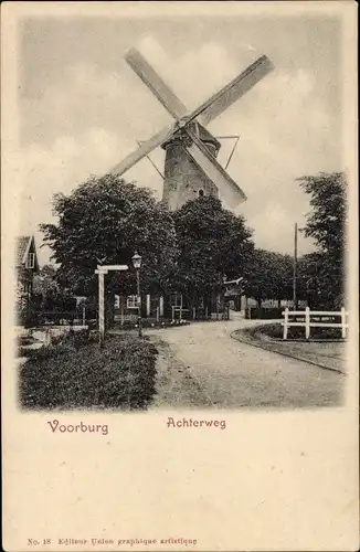 Ak Voorburg Südholland, Achterweg, Molen