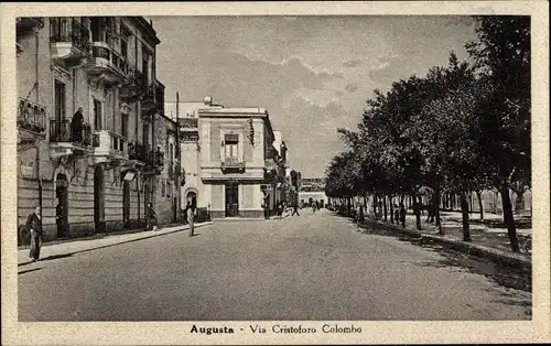 Ak Augusta Sizilien, Via Cristoforo Colombo