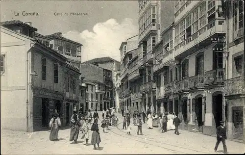 Ak La Coruña Galicien, Calle de Panaderas
