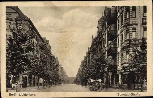 Ak Berlin Lichtenberg, Sonntag-Straße, Zahn Atelier